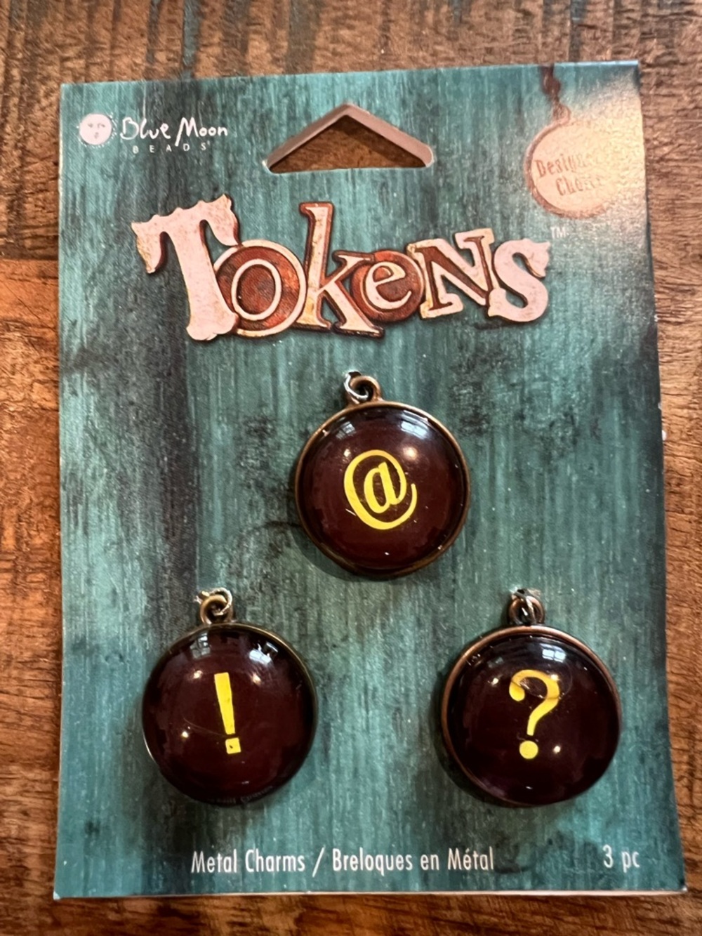 3 Typewriter Charms Bronze Tone— At, Question Mark, Exclamation Point— NWT